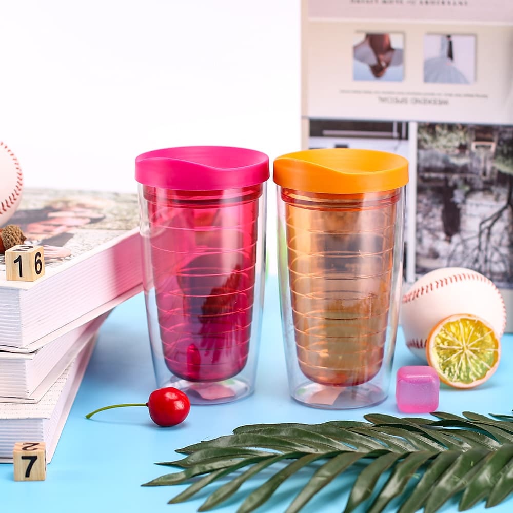 16Oz Double Wall Solid Clear Orbit Acrylic Tumbler thumbnail 4