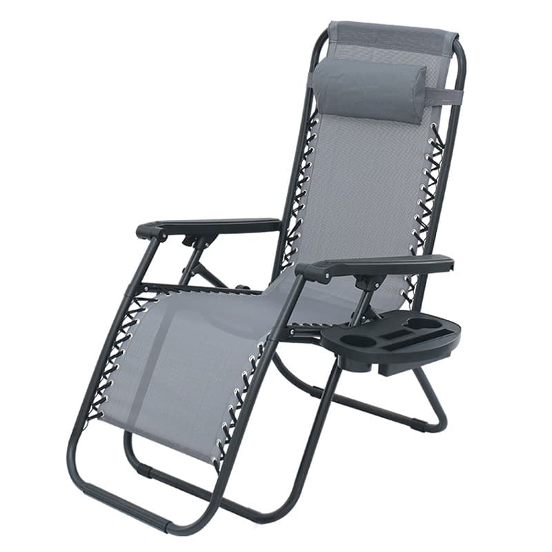 Adjustable Folding Lounge Chair With Table And Pillow thumbnail 4