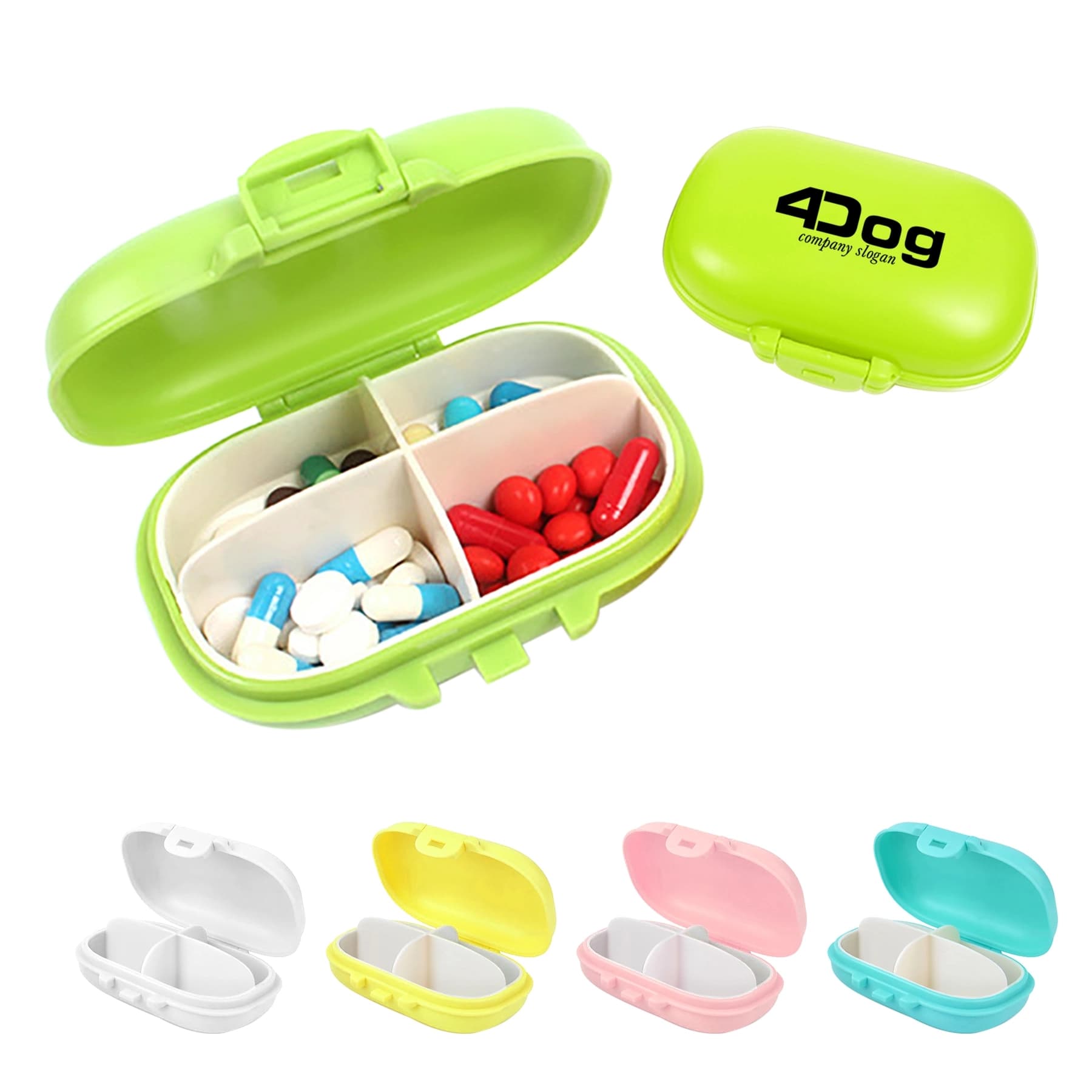 Pill Box with 4 Compartments
