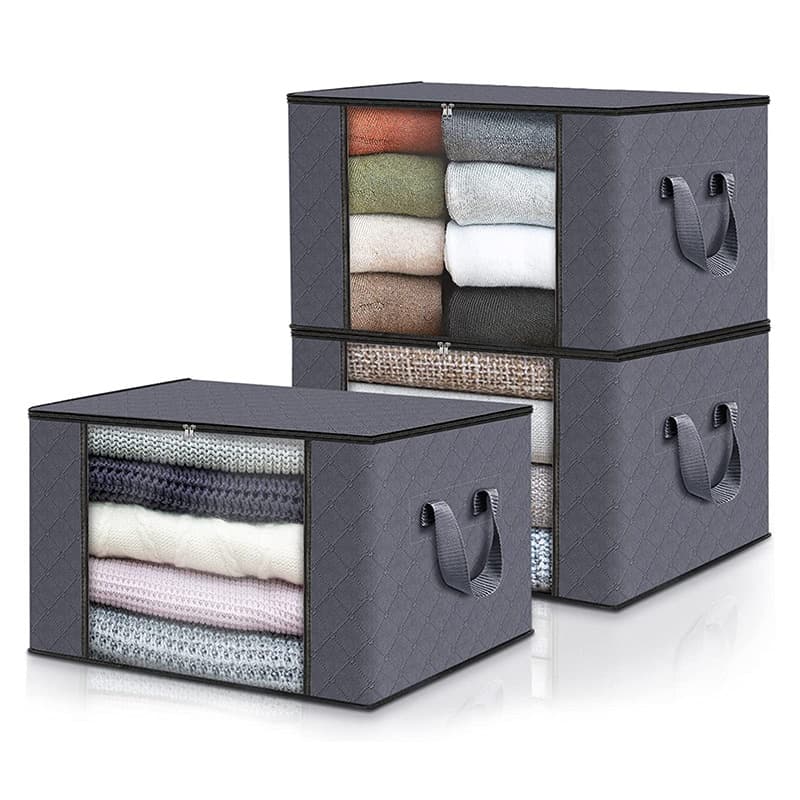 6 Pack Clothes/Blanket Foldable Storage Bags Box