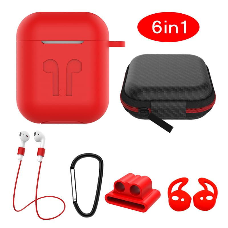 6 in 1 Silicone AirPods Protective Cover Case Kit thumbnail 3