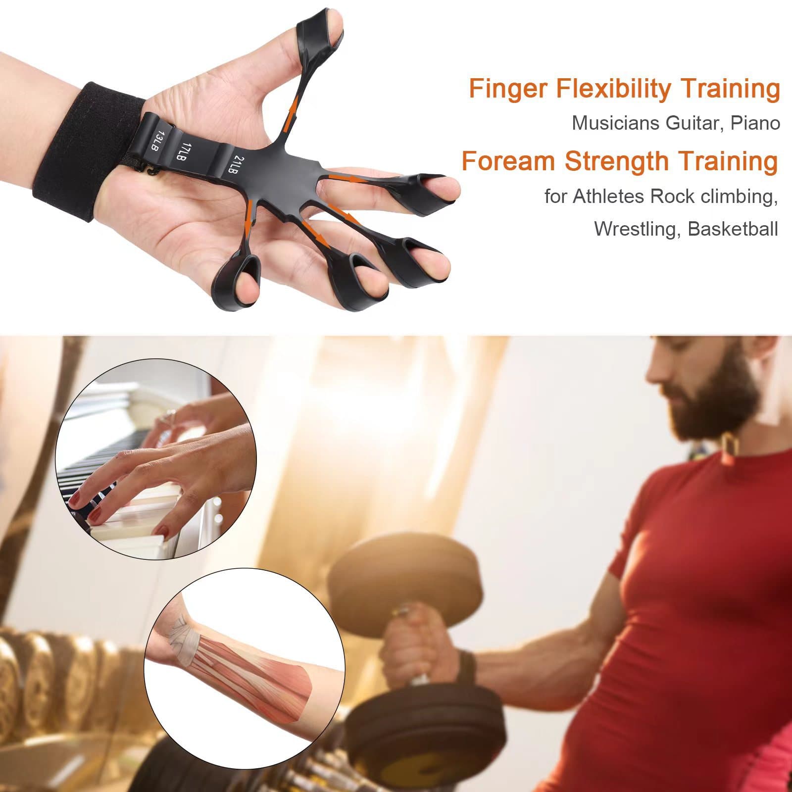 Silicone 5 Finger Grip Strength Trainer thumbnail 2