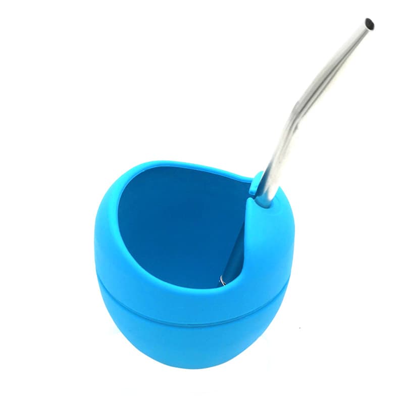 Silicone Argentina Maté Foldable Tea Cup With Straw thumbnail 4
