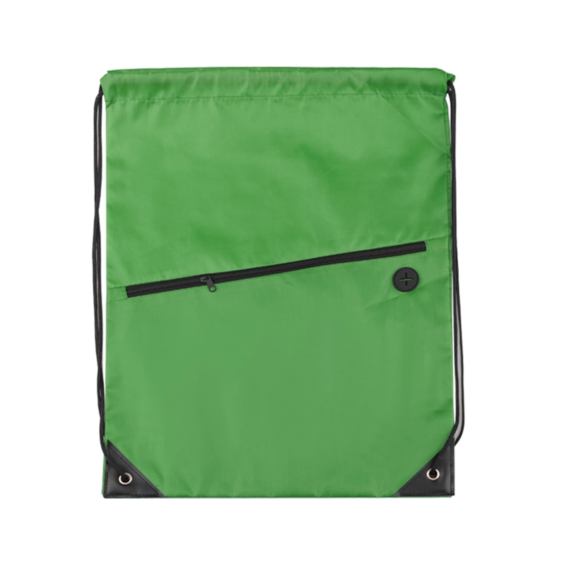 210D Drawstring Backpack w/ Zipper Pocket & Earbuds Slot