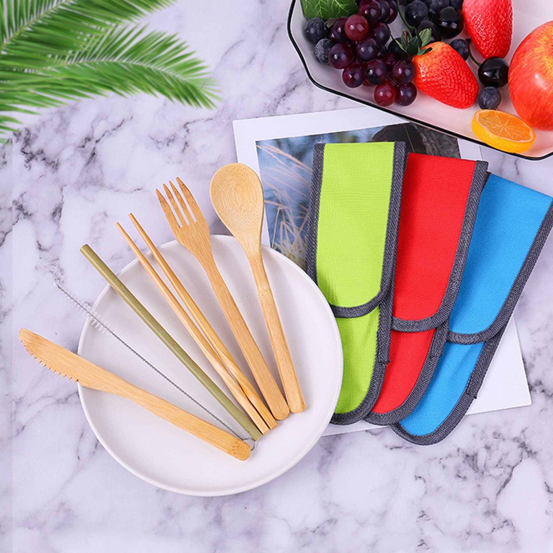 Reusable Bamboo Travel Utensil Set thumbnail 4
