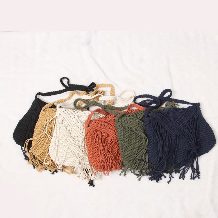 Jute Straw cotton tassel shoulder cross-body bag thumbnail 3