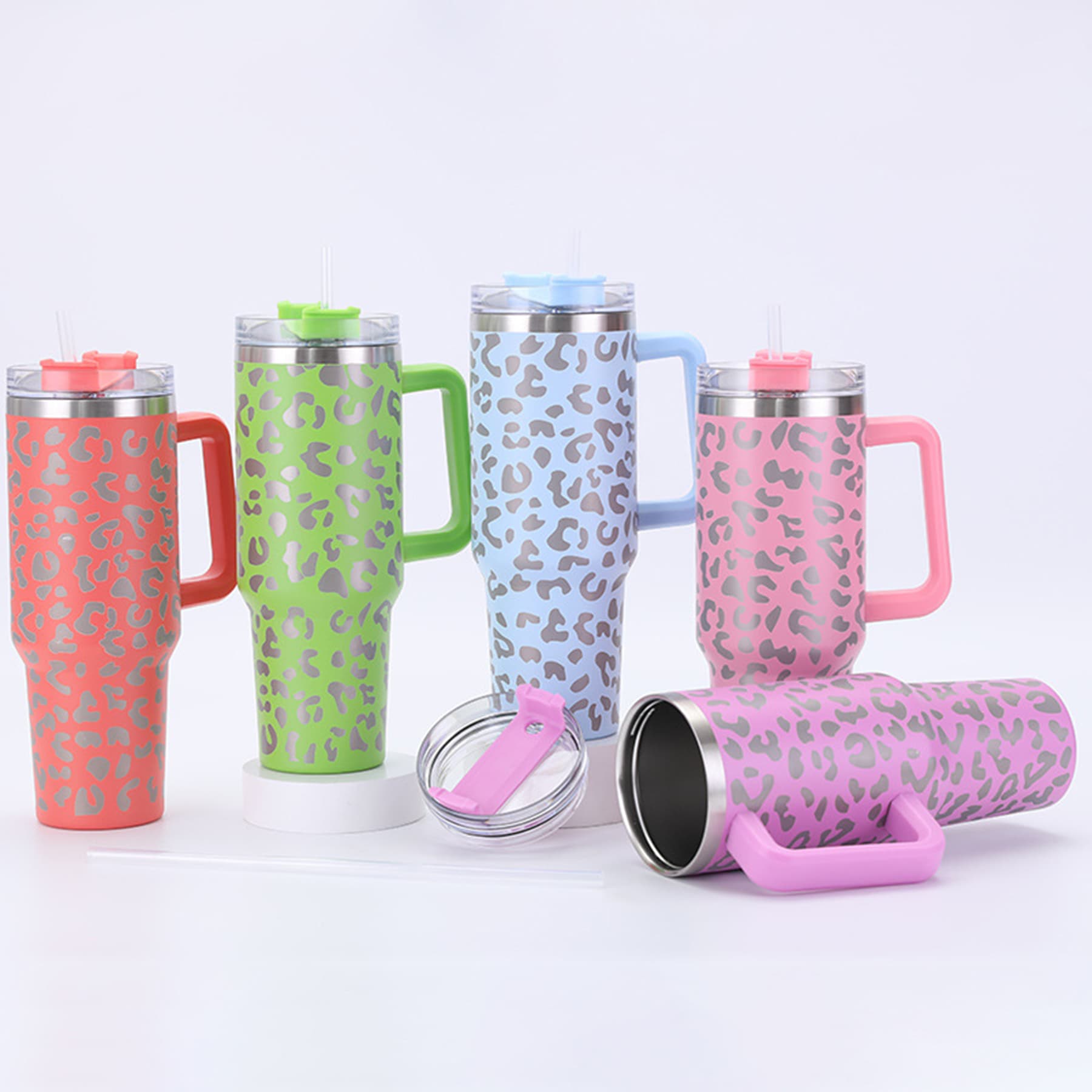 40oz Insulated Stainless Tumbler with Silicone Handle thumbnail 10