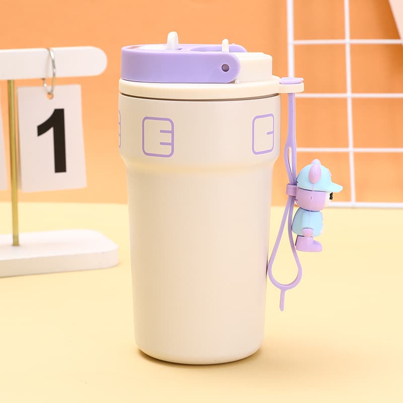 18.6 oz stylish stainless steel vacuum coffee cup thumbnail 2