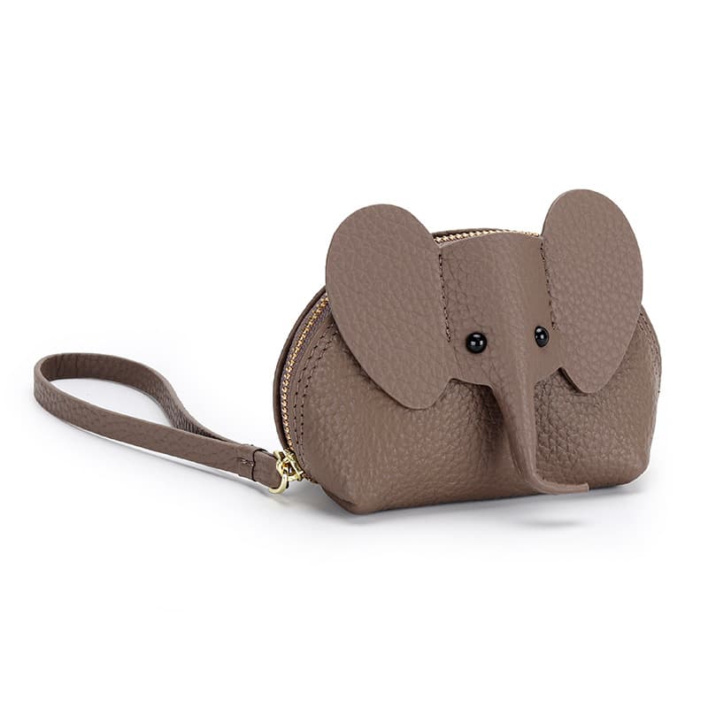 Genuine Leather Cartoon Elephant Mini Coin Purse Wallet