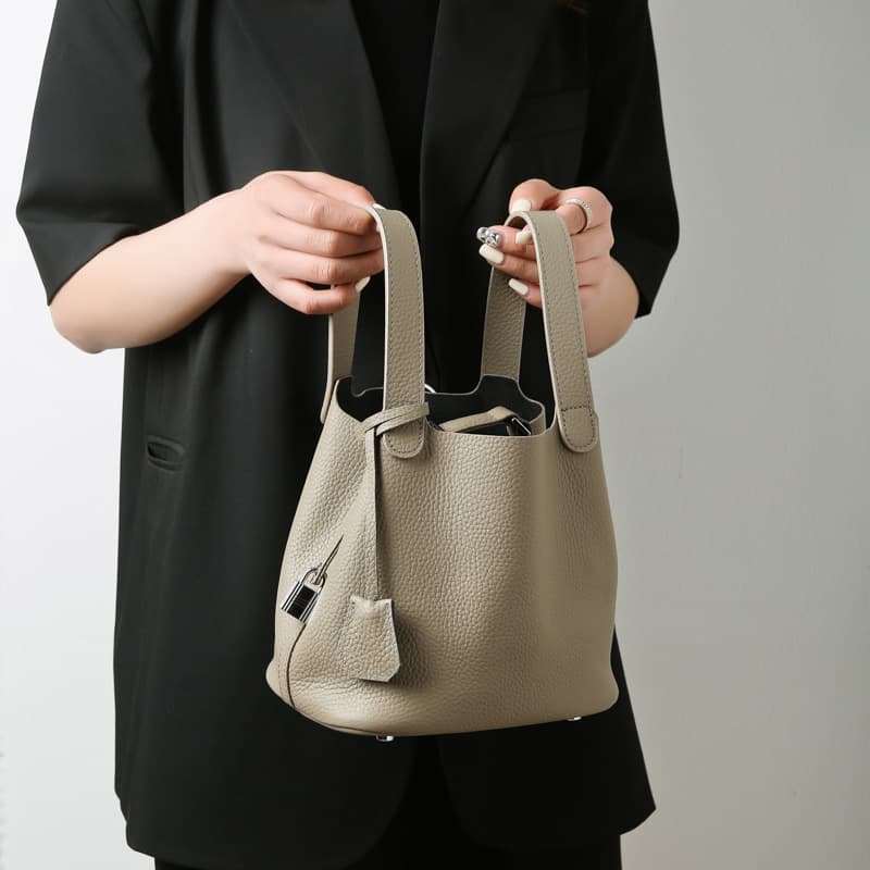 Genuine Leather bucket cross-body bag thumbnail 4