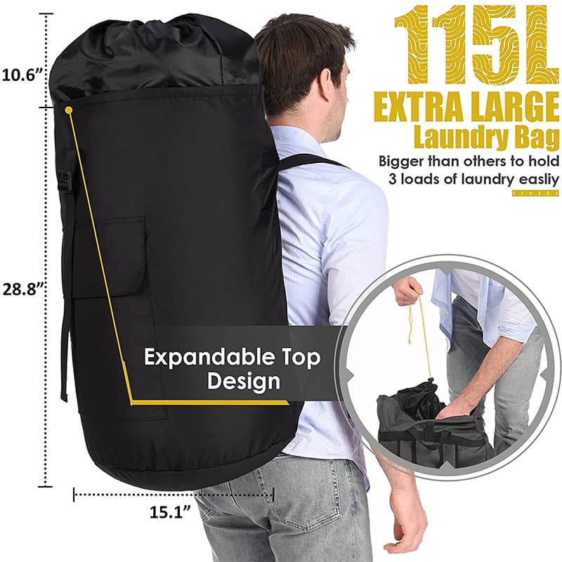 Polyester Heavy Duty Laundry Backpack thumbnail 4