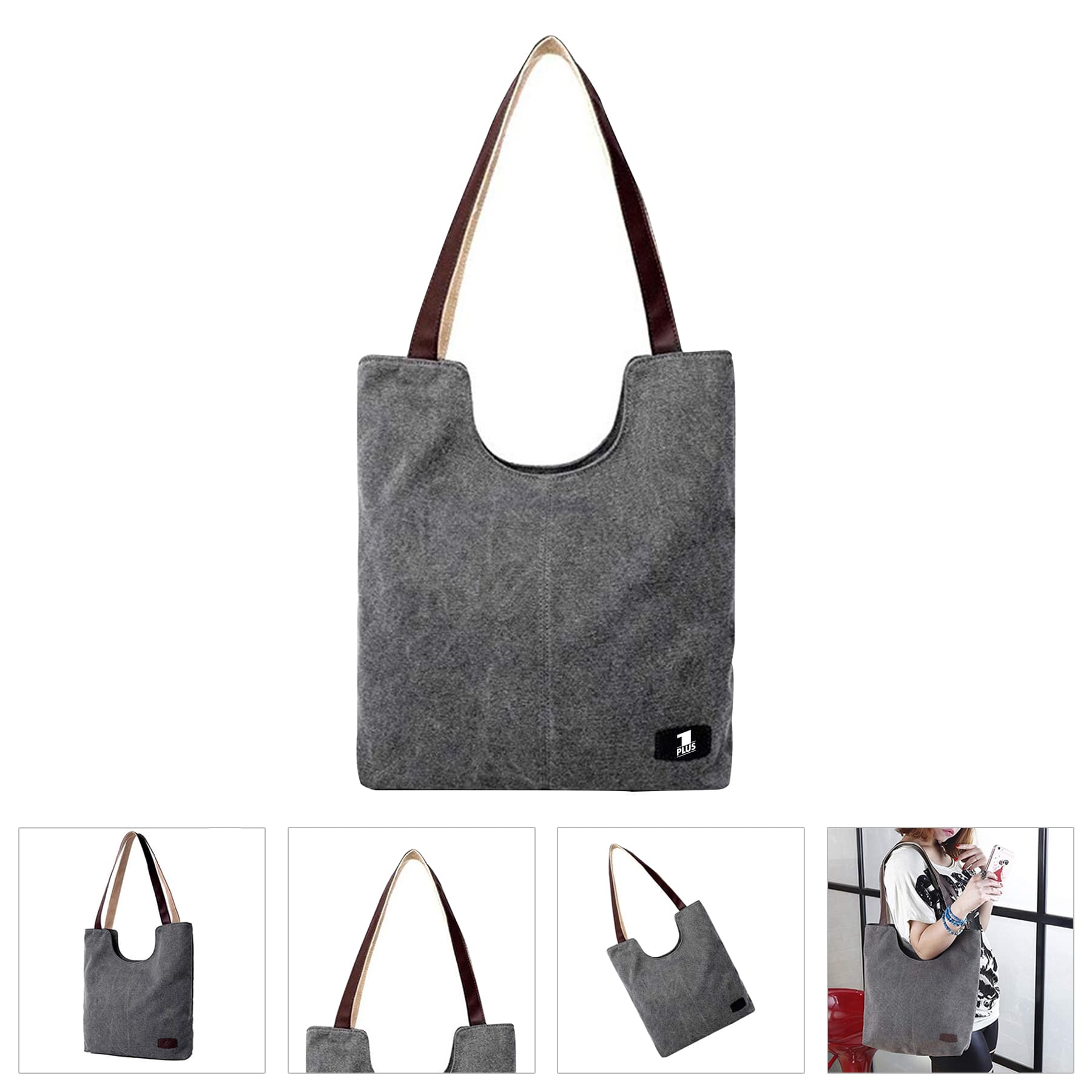 Simple Style Ladies Canvas Hobo Handbag