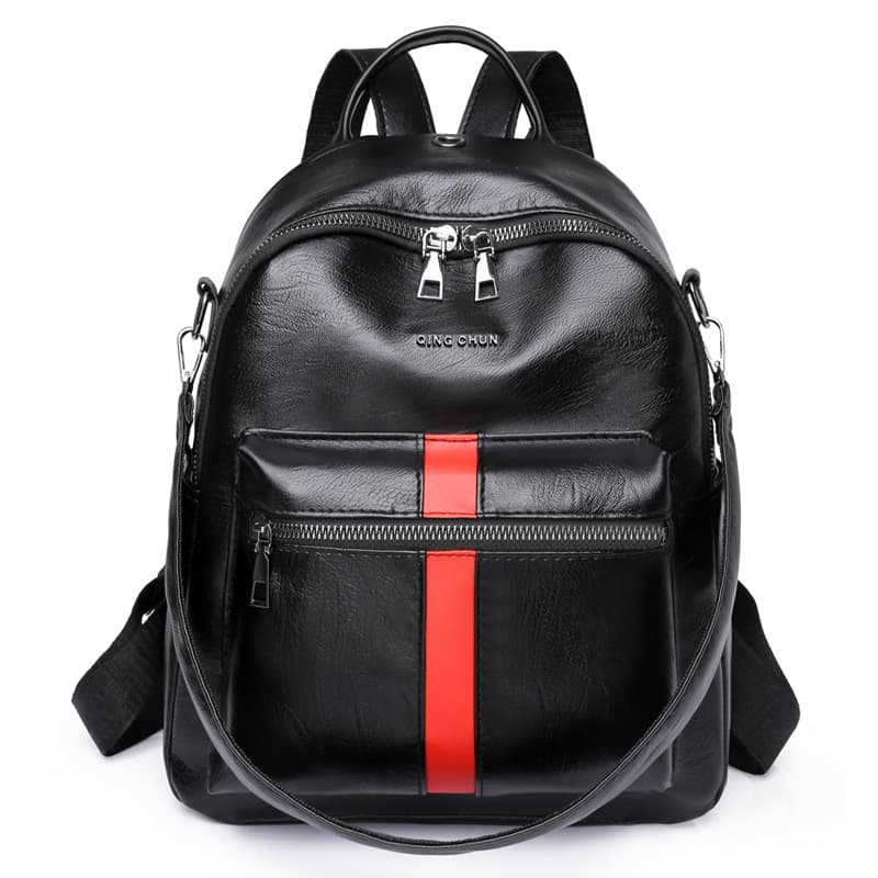 Pu Leather Black Backpack thumbnail 4
