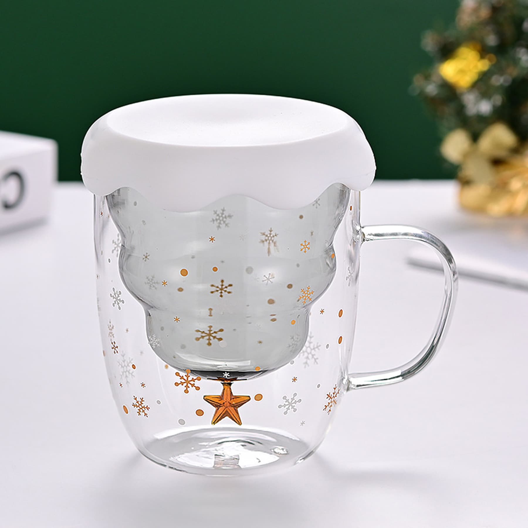 10 Oz Double Wall Christmas Glasses Coffee Mug thumbnail 2