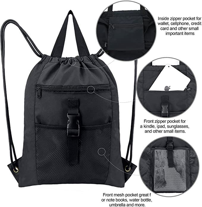 Drawstring Backpack Sports Gym Bag thumbnail 4