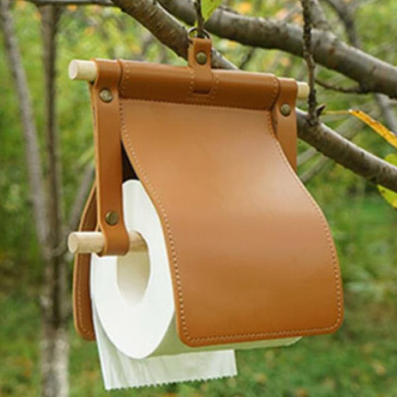 PU Leather Toilet Paper Case Camping Tissue Holder thumbnail 4