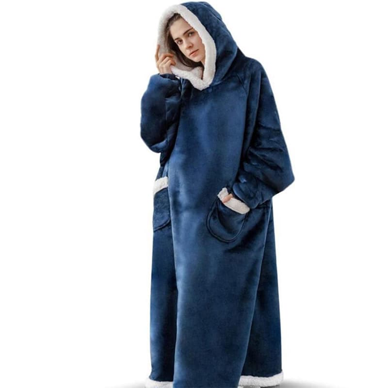 Oversized Microfiber & Sherpa Wearable Blanket thumbnail 3