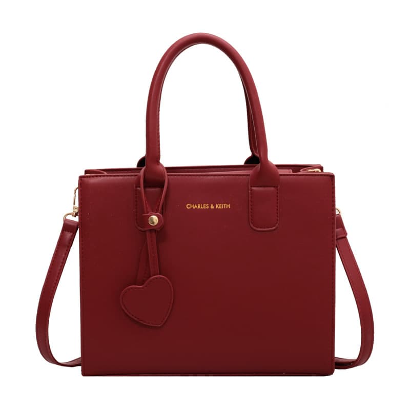 Red Pu Leather married messenger bag For women