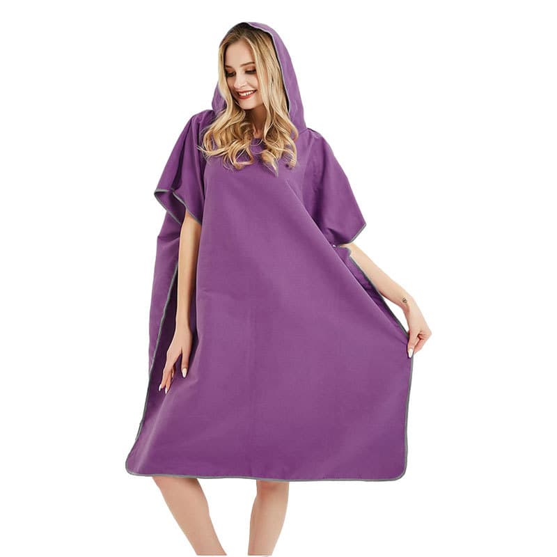 Microfiber Bath Robe Poncho with Hood thumbnail 4