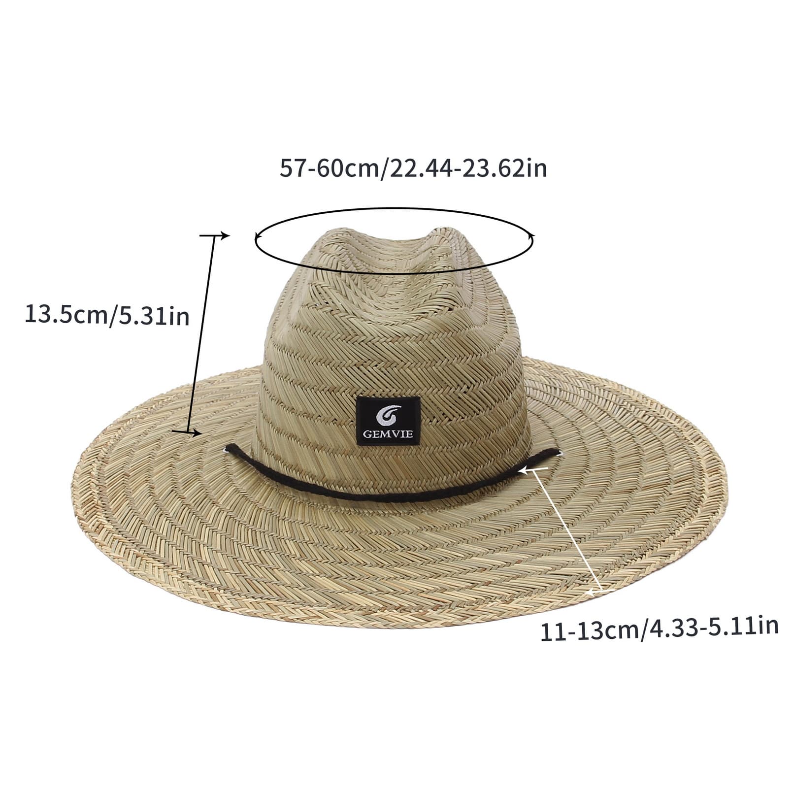 Men’S Pierside Lifeguard Beach Sun Straw Hat