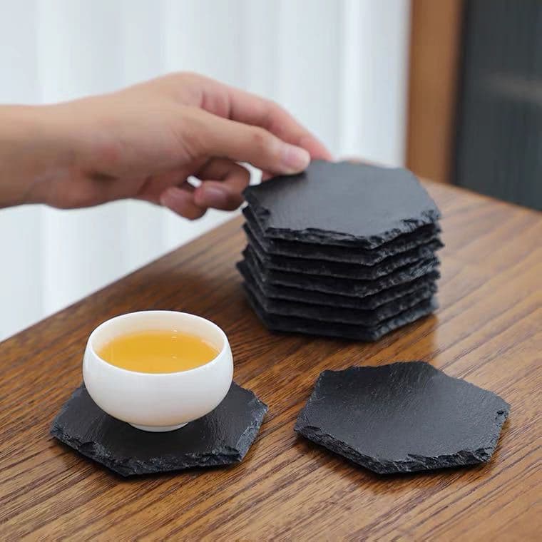 Black Slate Stone Coasters