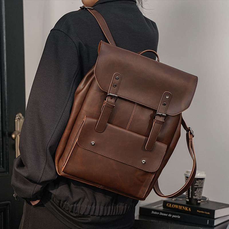 PU Leather Crossbody Backpack Shoulder Bag thumbnail 8