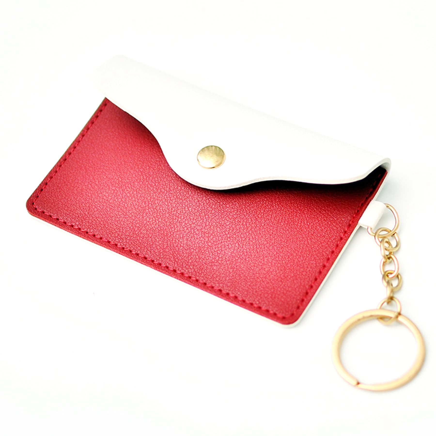 Leather Mini Coin Purse W/Press Button And Key Ring thumbnail 6