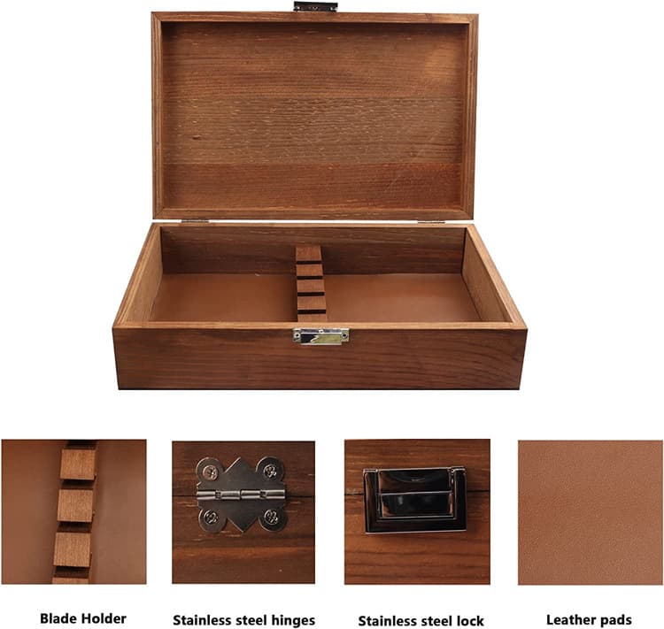 Wood Storage Box For Steak Knifes