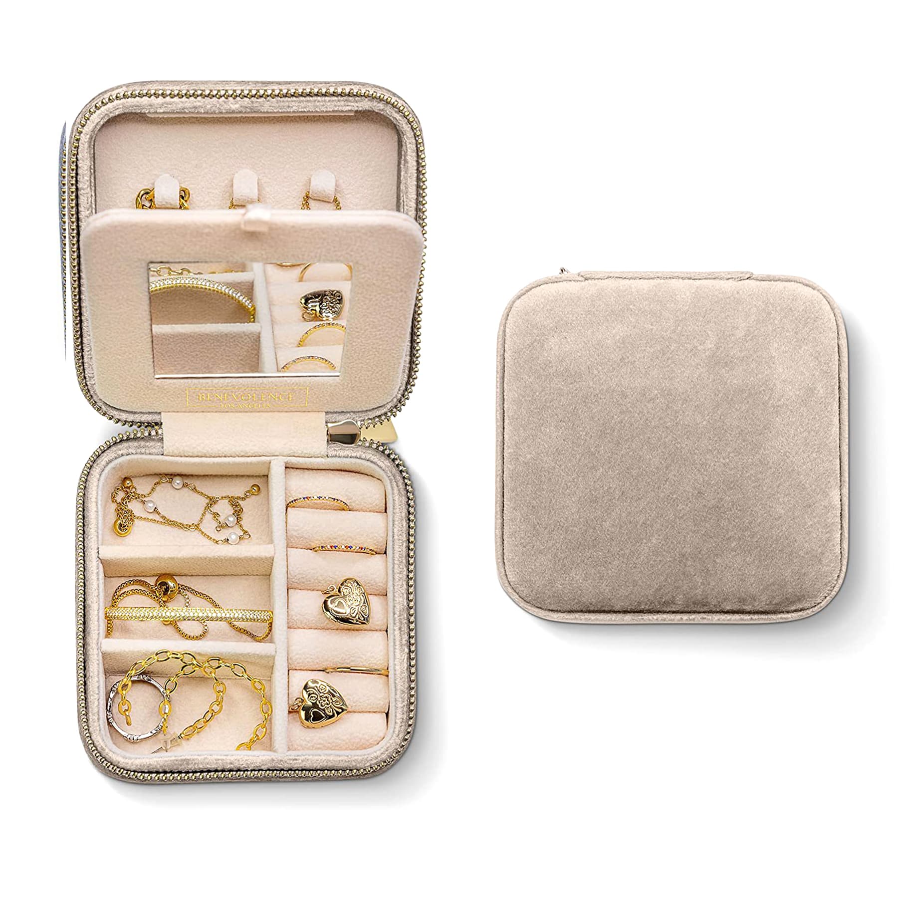 Plush Velvet Travel Jewelry Box Organizer thumbnail 9