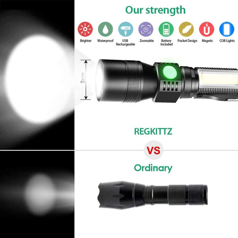 Super Bright Magnetic Flashlight With Cob Work Light thumbnail 5
