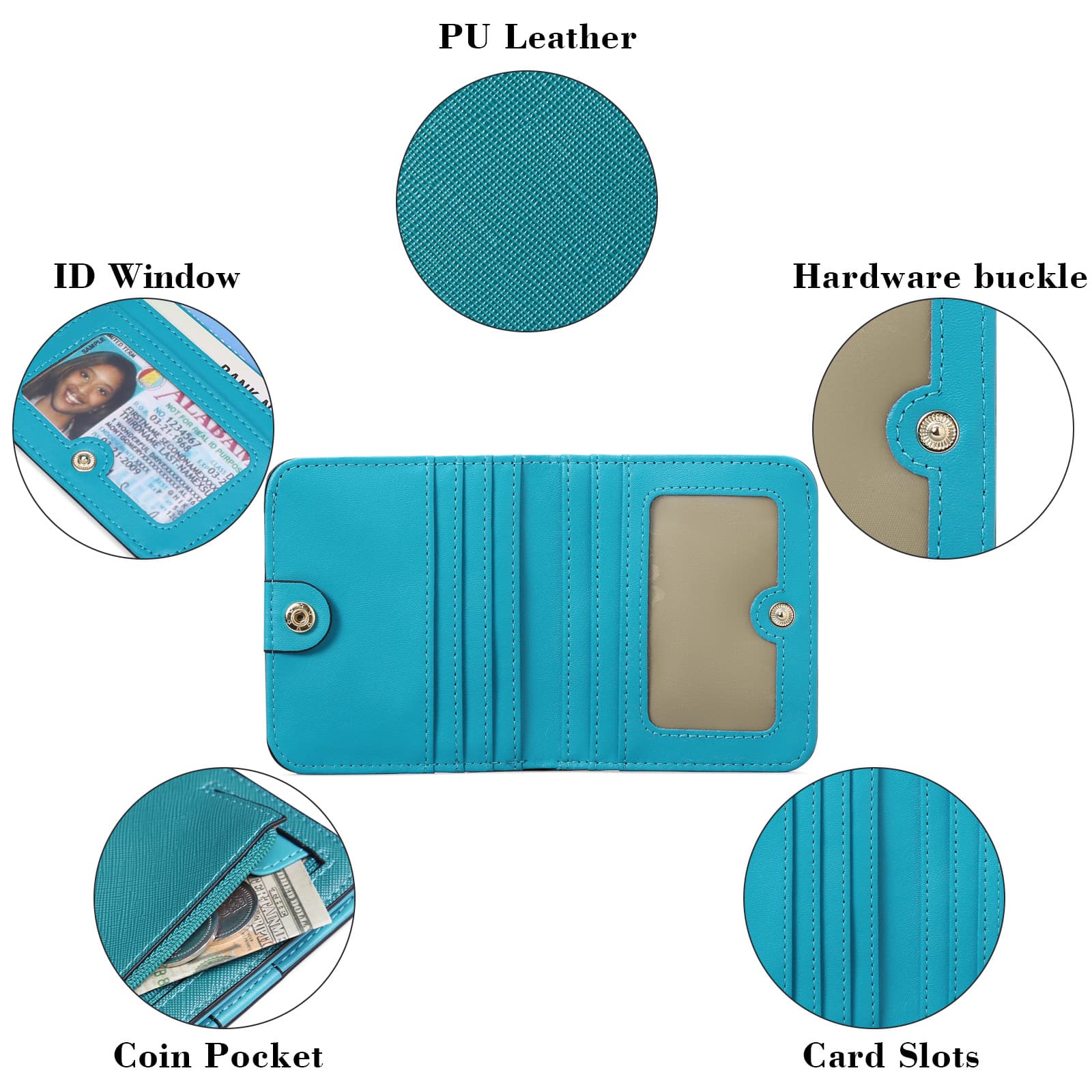 Rfid Blocking Compact Leather Pocket Wallet thumbnail 2
