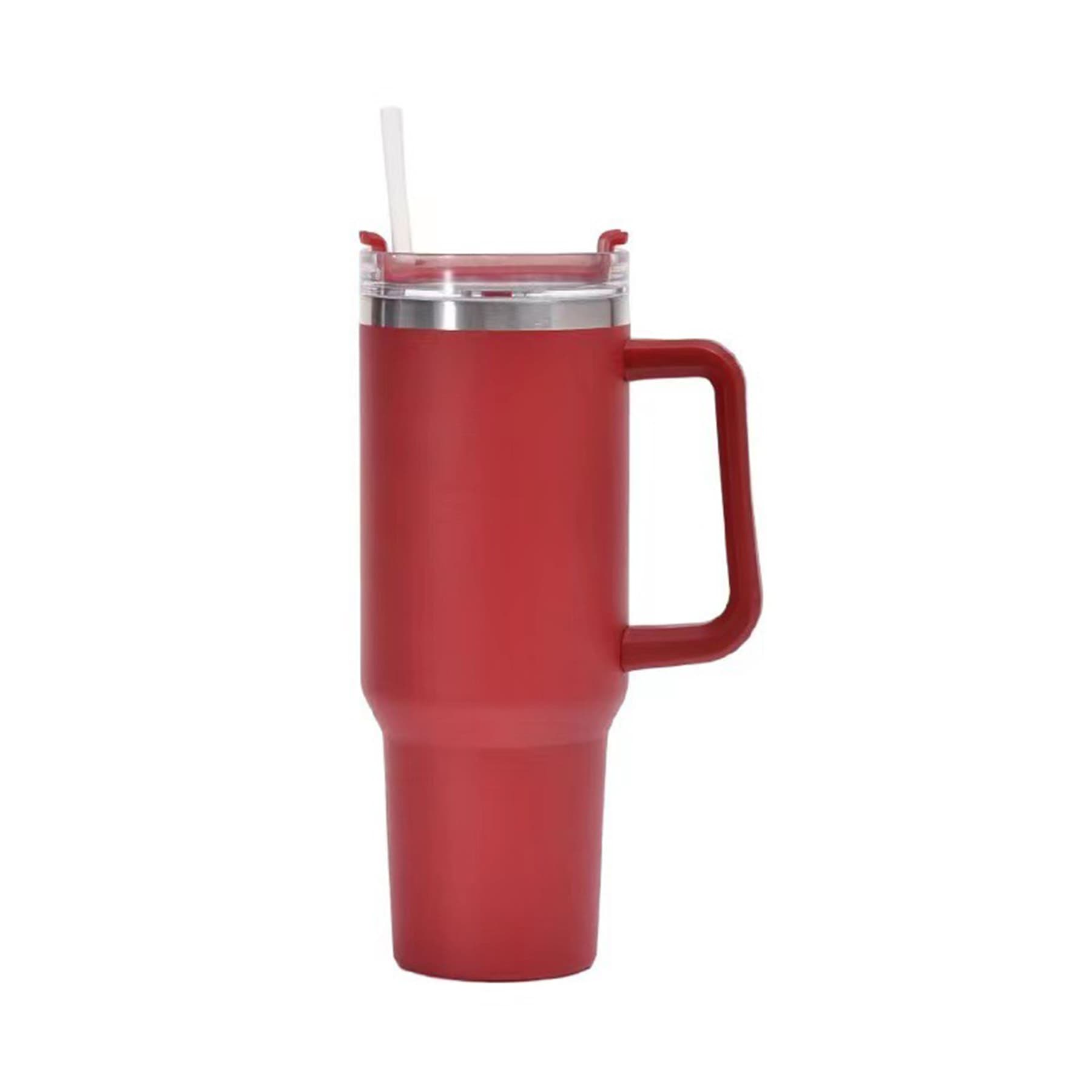 40Oz Custom Insulated Tumbler with Handle and Straw thumbnail 13