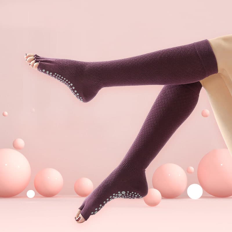 Long Non Slip Socks for Yoga Pilates Pure Barre And Ballet thumbnail 2