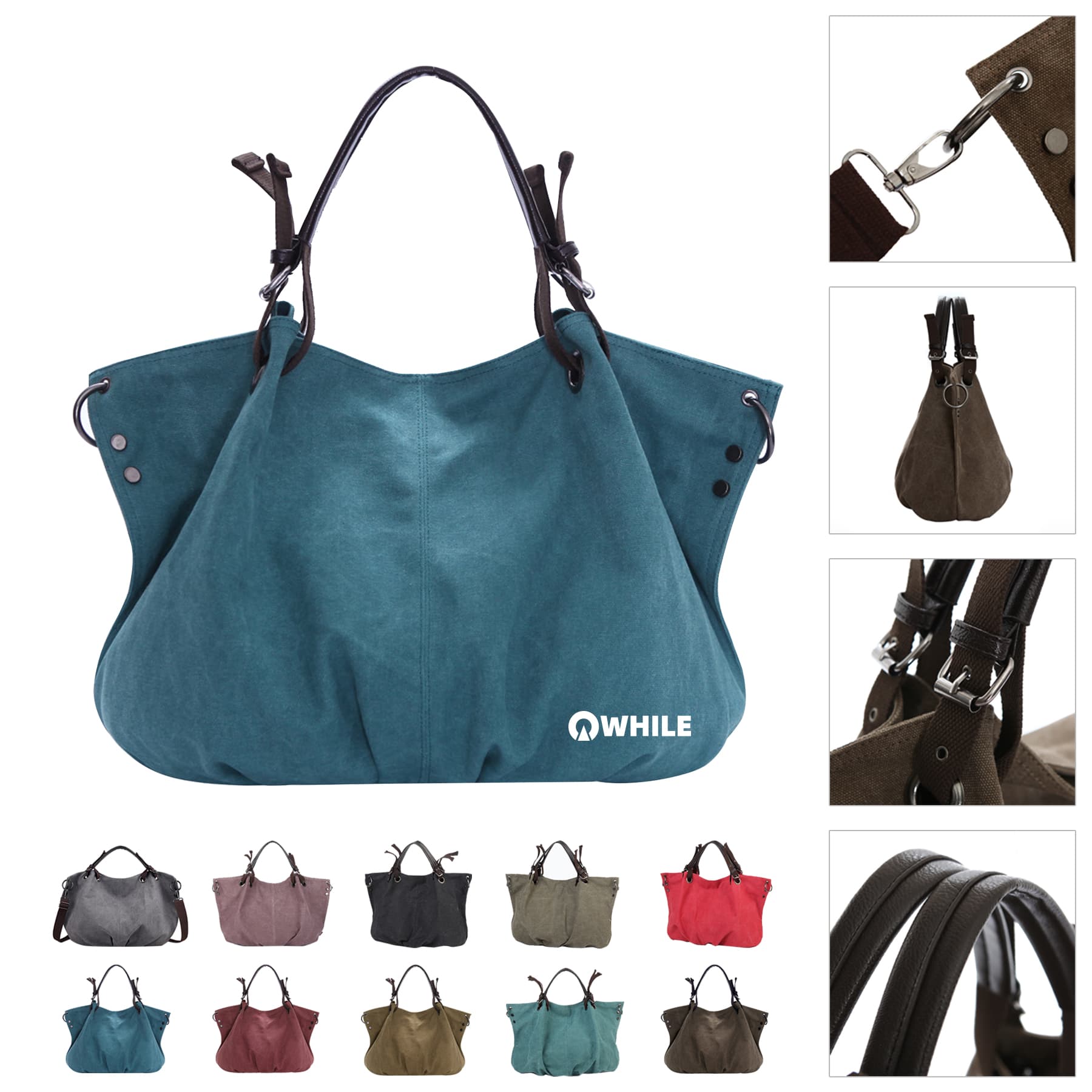 Cotton Canvas Shoulder Bag