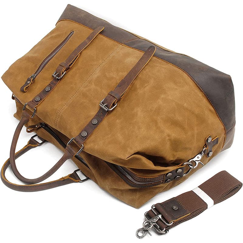 Canvas Waxed Vintage Wear resistant Storage Duffel Bag thumbnail 3