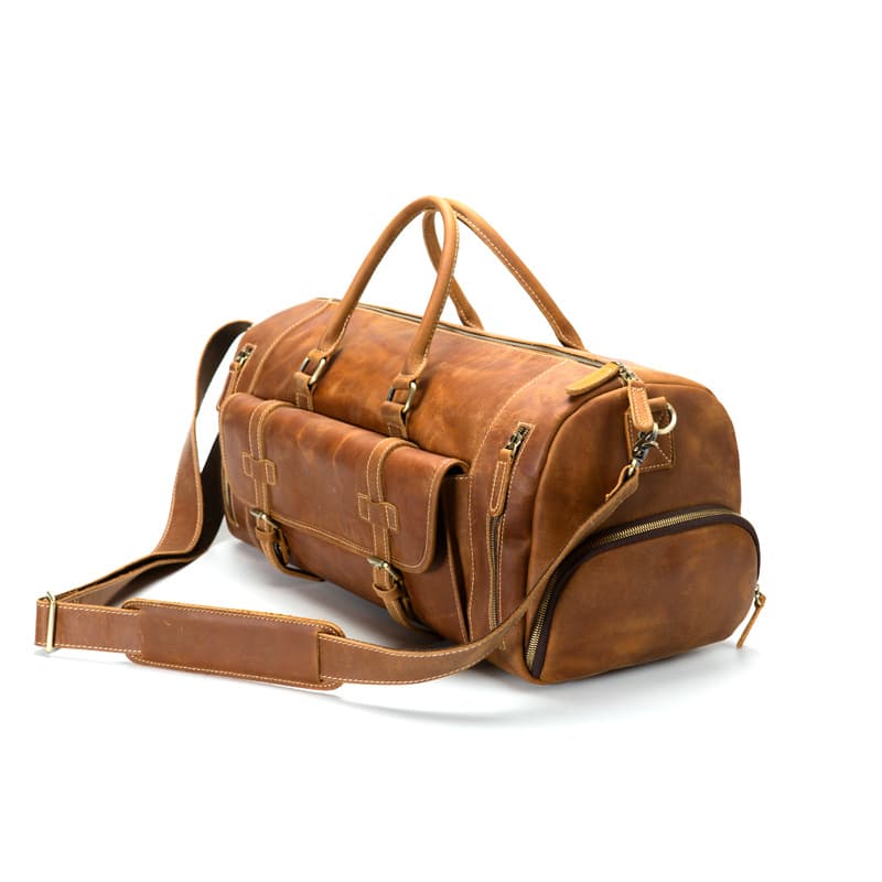 Vintage Leather Travel Duffle Luggage Bag thumbnail 3