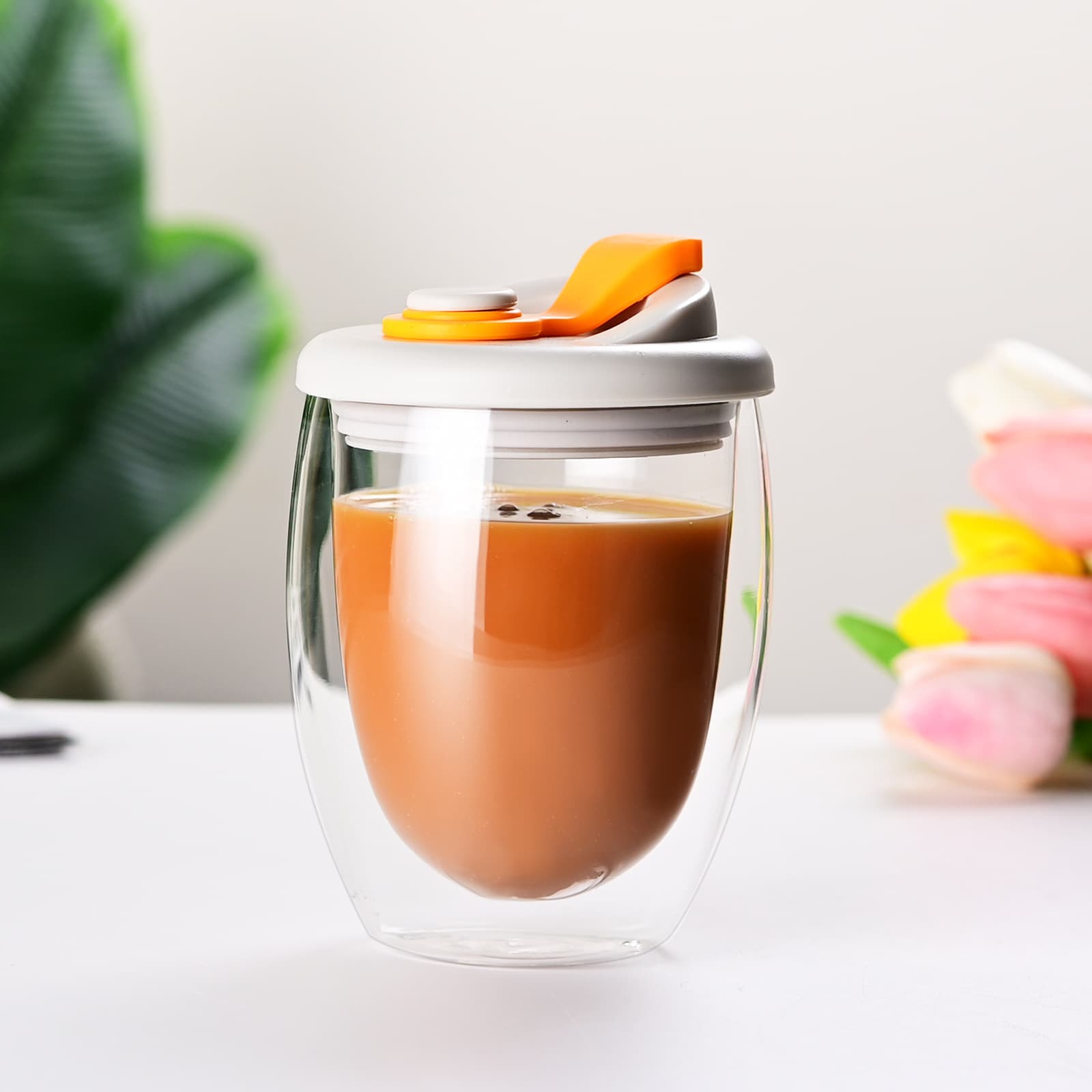 12 OZ Double Wall Glass Coffee Mug thumbnail 2