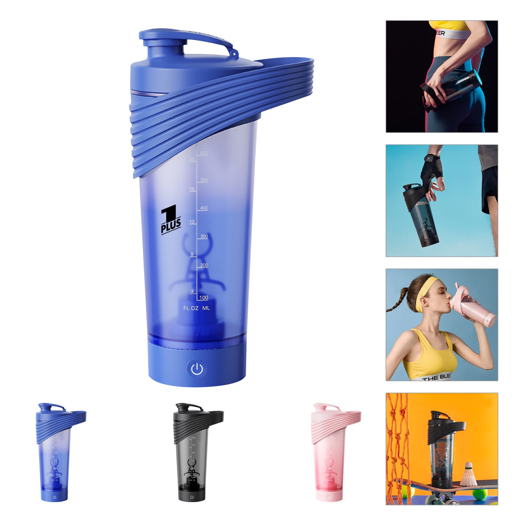 28oz Electric Shaker Bottle With Slicone Handle