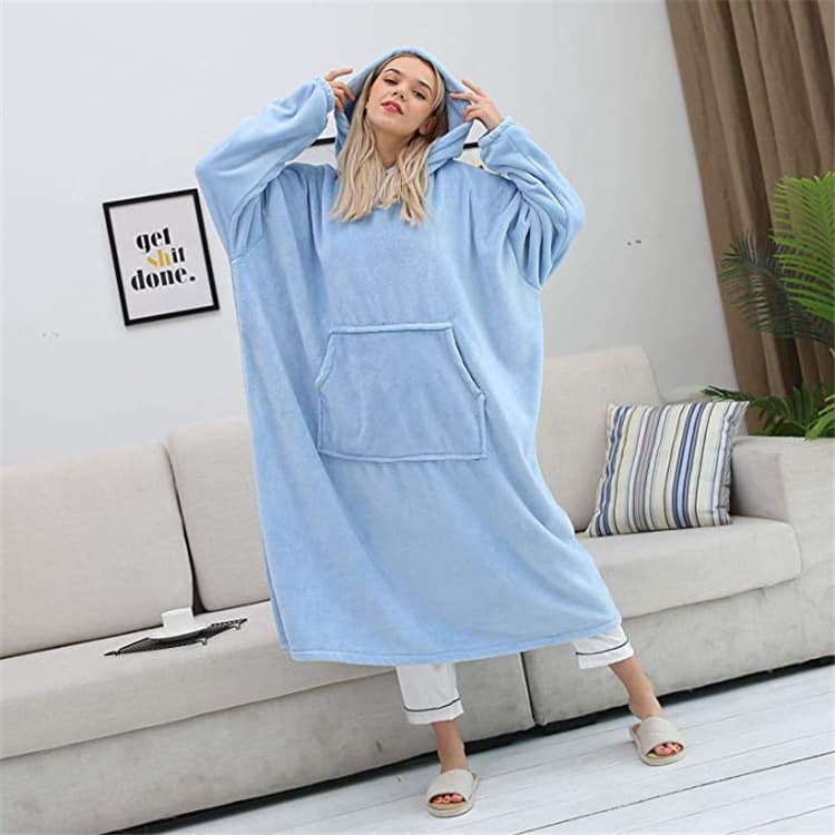 Oversized Microfiber & Sherpa Wearable Blanket thumbnail 5