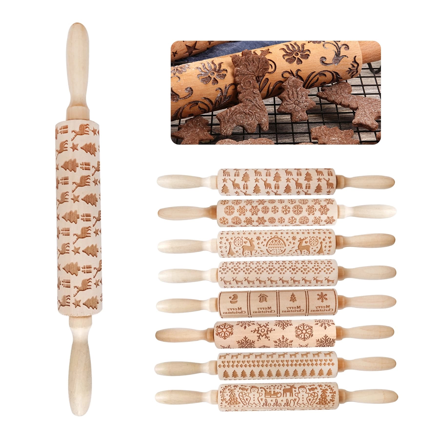 Christmas Wooden Rolling Pin thumbnail 7