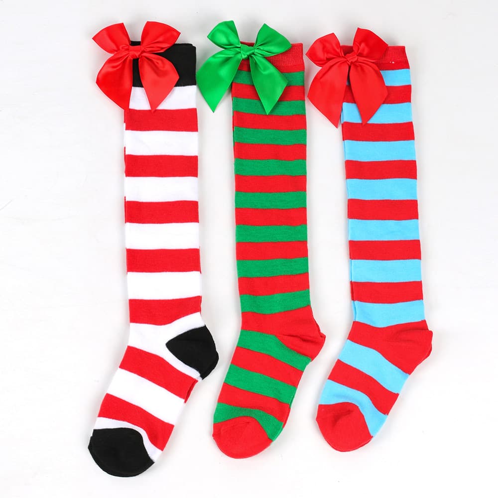 Bow Christmas Knee High Socks For Women thumbnail 2