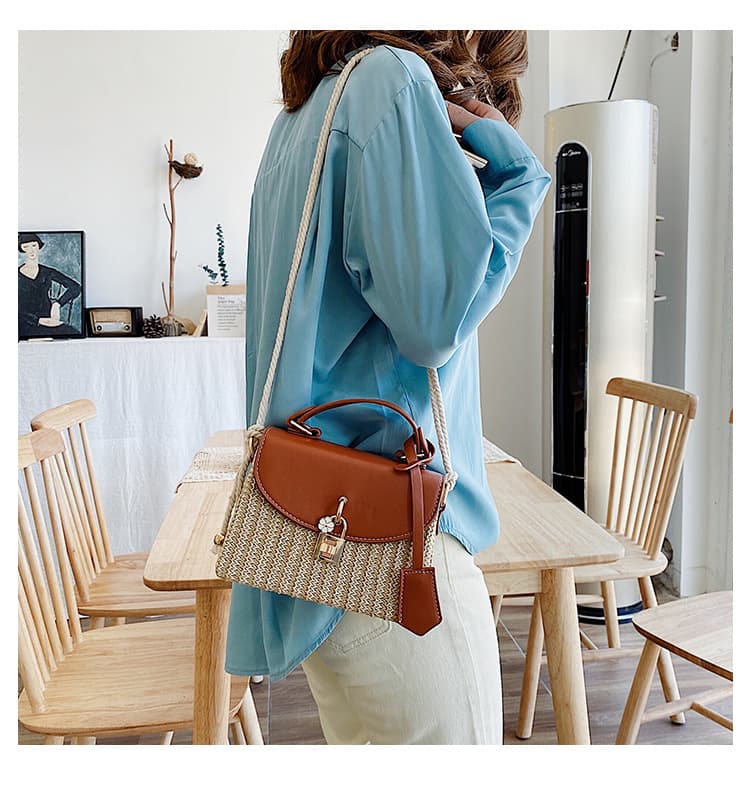 Jute/Burlap Straw Fashion Rattan Shoulder Cross-body bag