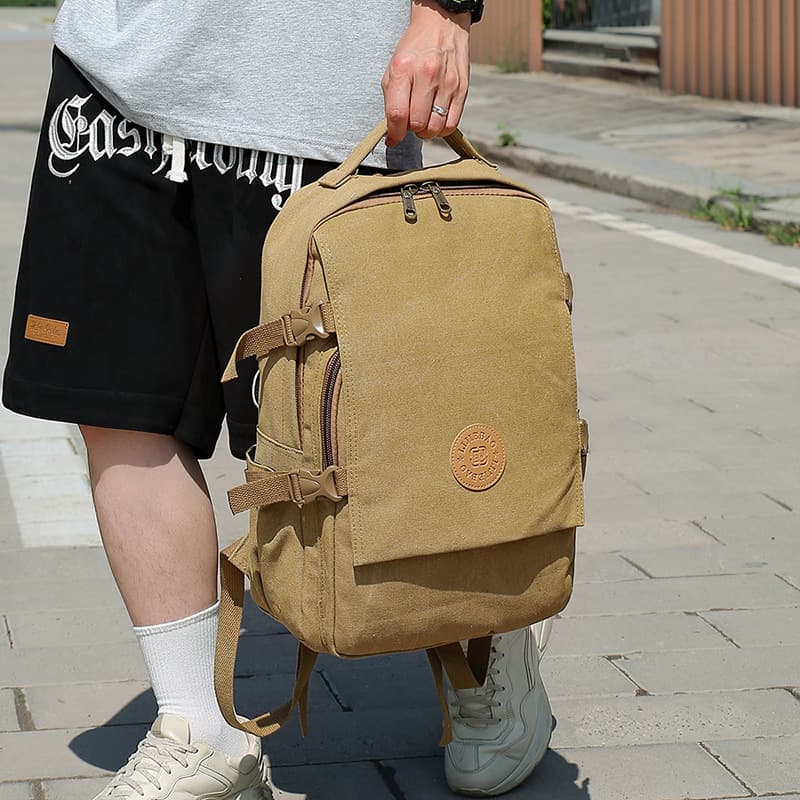 Vintage Canvas Backpack for Men Women thumbnail 3