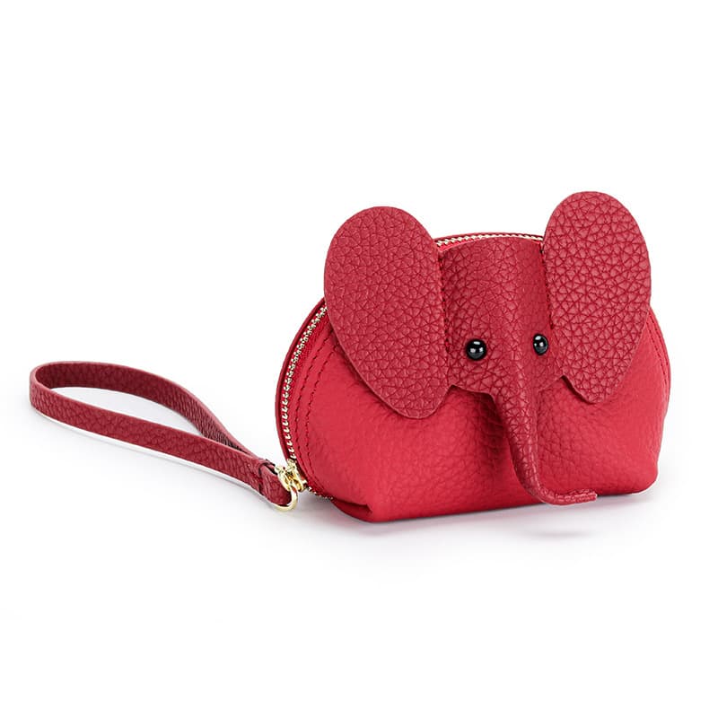 Genuine Leather Cartoon Elephant Mini Coin Purse Wallet thumbnail 8