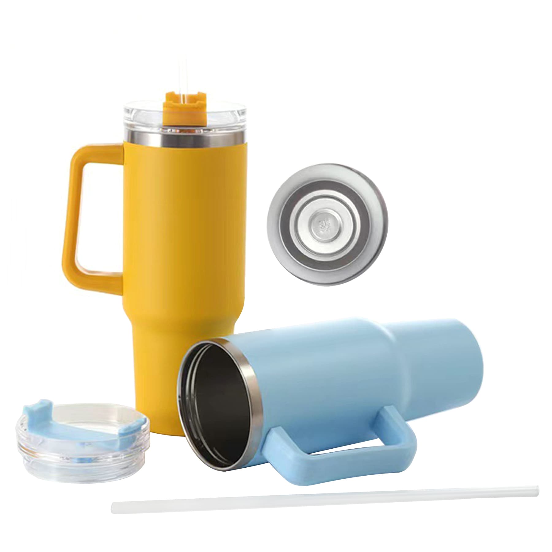 40Oz Custom Insulated Tumbler with Handle and Straw thumbnail 10