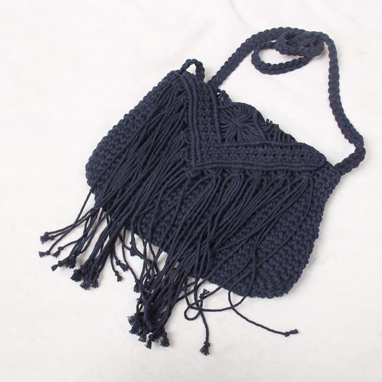 Jute Straw cotton tassel shoulder cross-body bag thumbnail 2