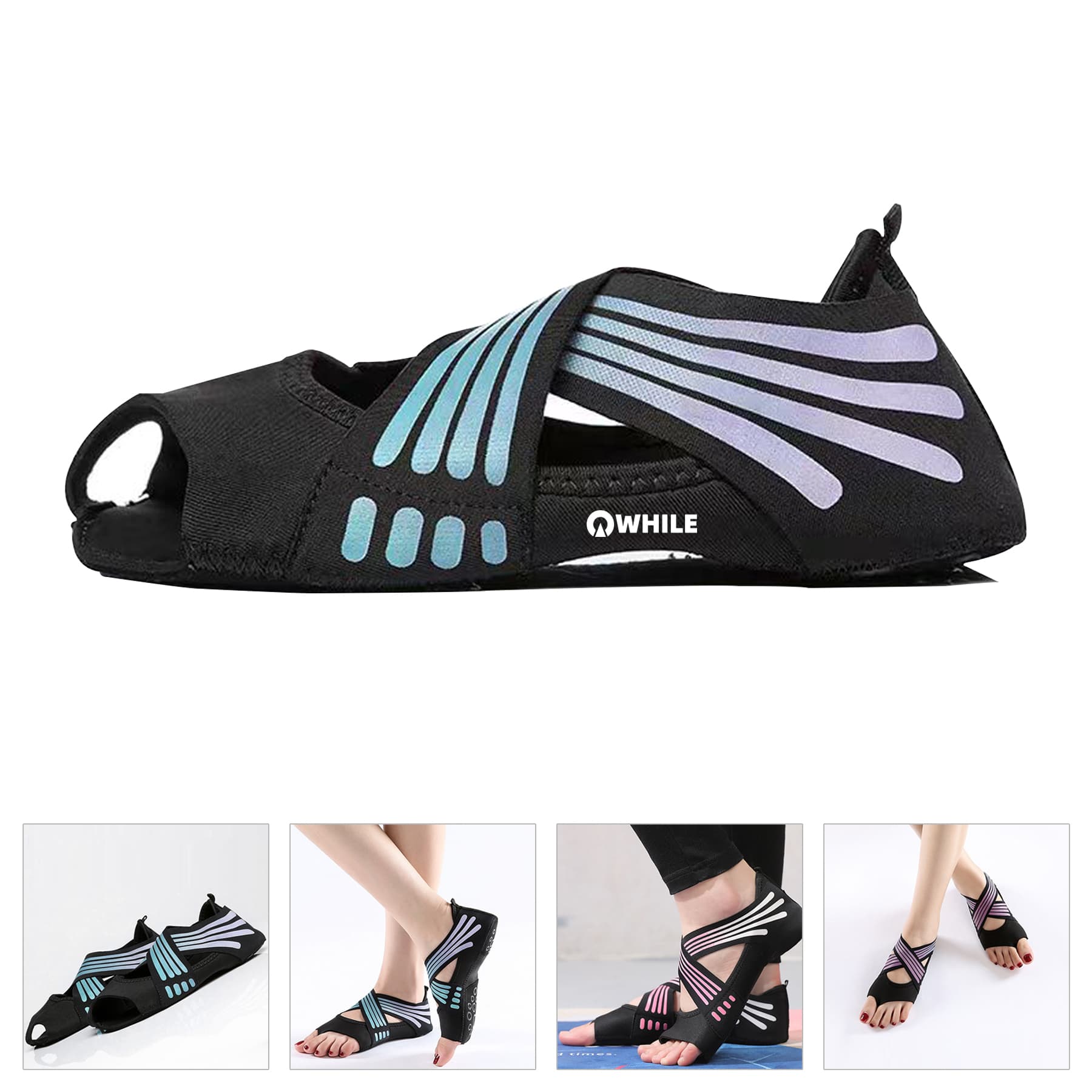 Non Slip Yoga Socks With Grip Toeless Anti-Skid Shoes