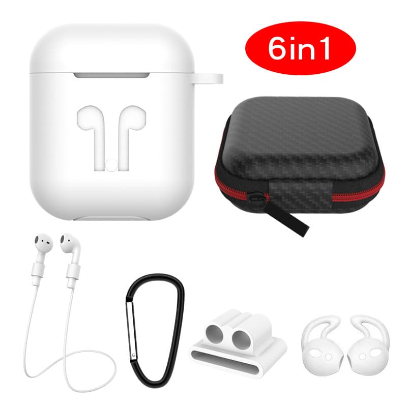 6 in 1 Silicone AirPods Protective Cover Case Kit