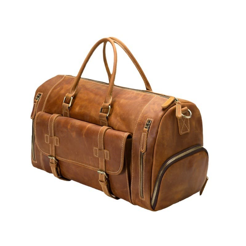 Vintage Leather Travel Duffle Luggage Bag thumbnail 6
