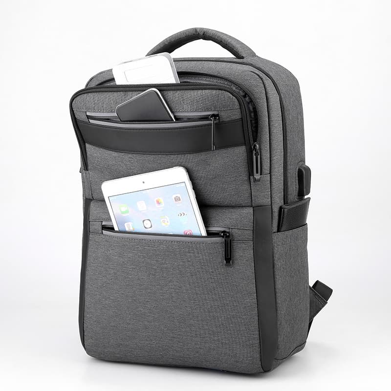 Water Resistant Travel Laptop Backpack With USB Charge Port thumbnail 4
